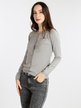 Women's crew neck cardigan with buttons