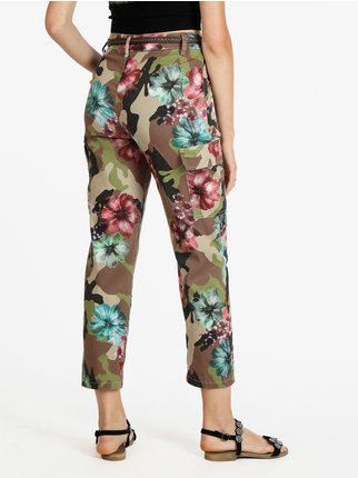 Women's cargo model trousers with print