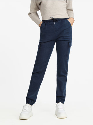 Women's cargo trousers with drawstring