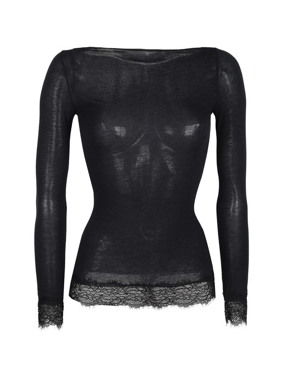 Women's cashmere sweater with lace