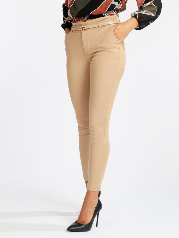 Women's casual trousers with belt