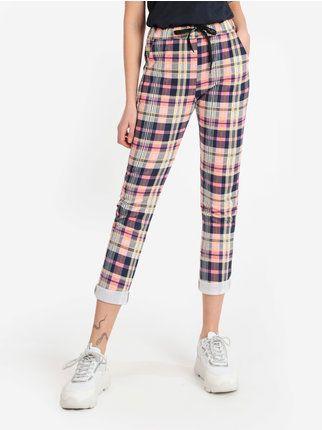 Women's checked jogger trousers