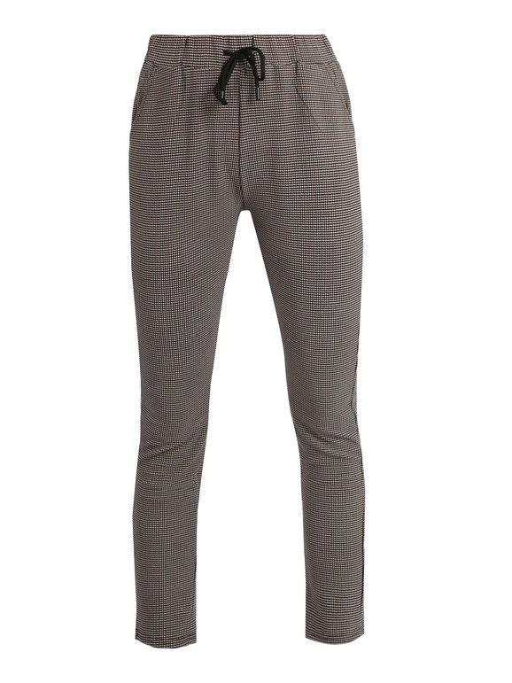 Women's checked trousers with drawstring