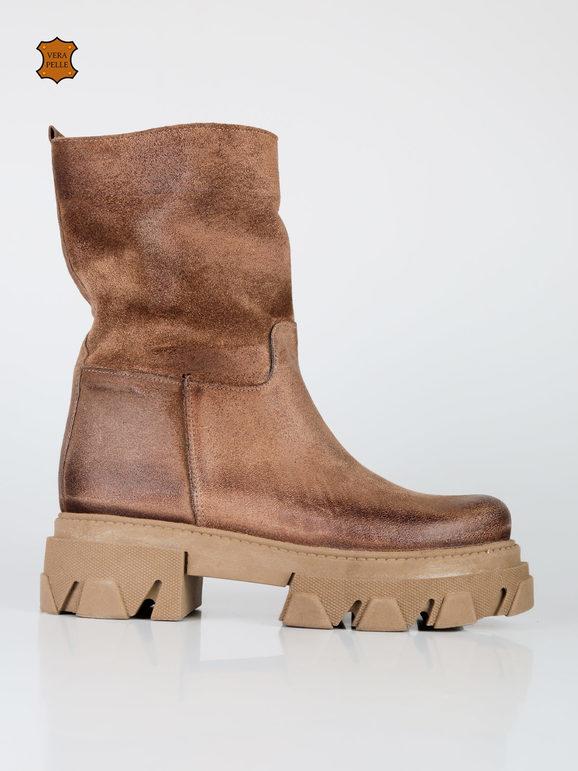 Women's chelsea boots in suede leather