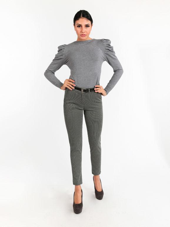 Women's cigarette trousers with belt