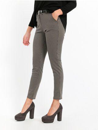 Women's cigarette trousers with belt