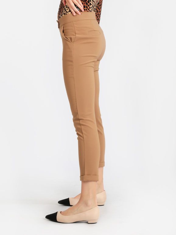 Women's classic trousers with turn-up