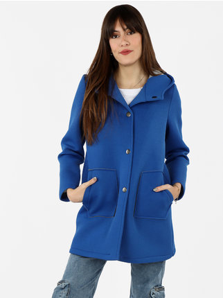 Women's cloth coat with hood
