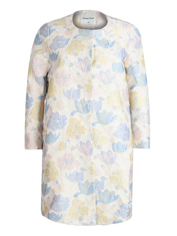 Women's coat with floral embroidery