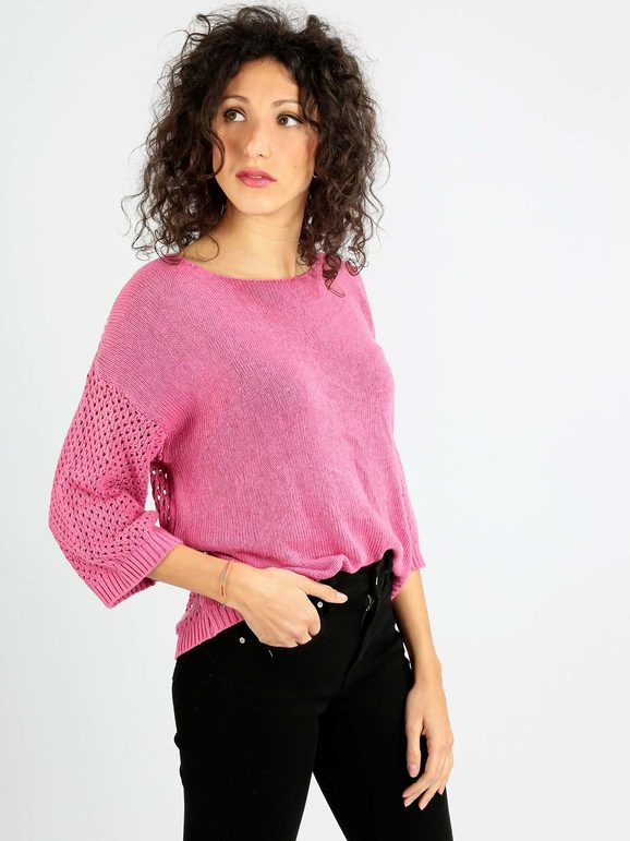 Women's cotton and linen sweater