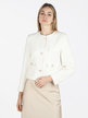 Women's cotton and wool blend jacket with jewel buttons