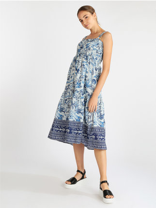 Women's cotton dress with prints