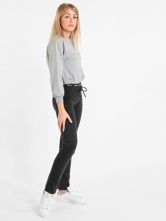 Women's cotton sports trousers with lettering