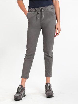 Women's cotton trousers with drawstring