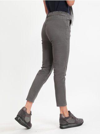 Women's cotton trousers with drawstring