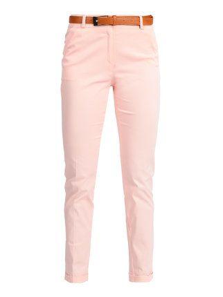 Women's cotton trousers with turn-up