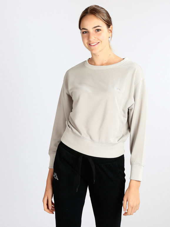 Women's crew neck sweatshirt in cotton