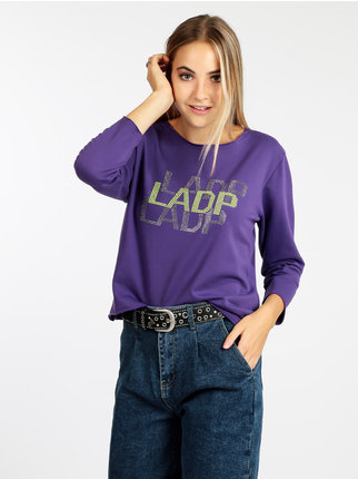 Women's crewneck sweatshirt with studs