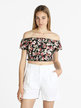 Women's cropped floral blouse