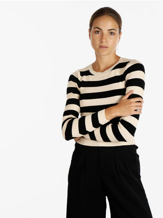 Women's cropped striped pullover