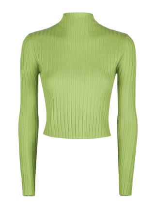 Women's cropped sweater with mock neck