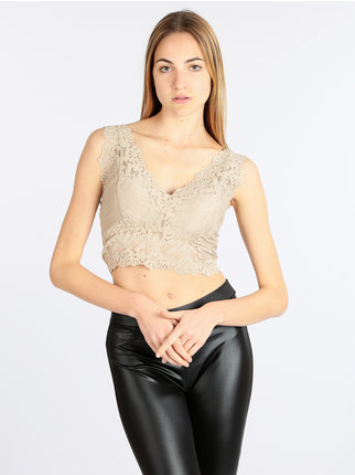 Women's cropped top in lace