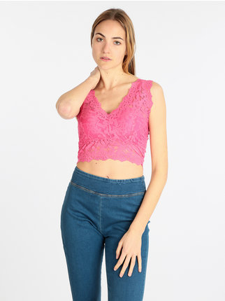 Women's cropped top in lace