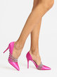 Women's decolletè with stiletto heel and rhinestones