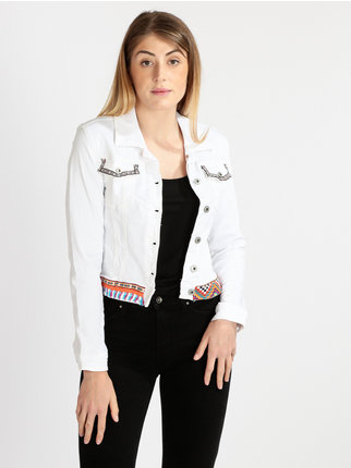 Women's denim jacket with embroidery