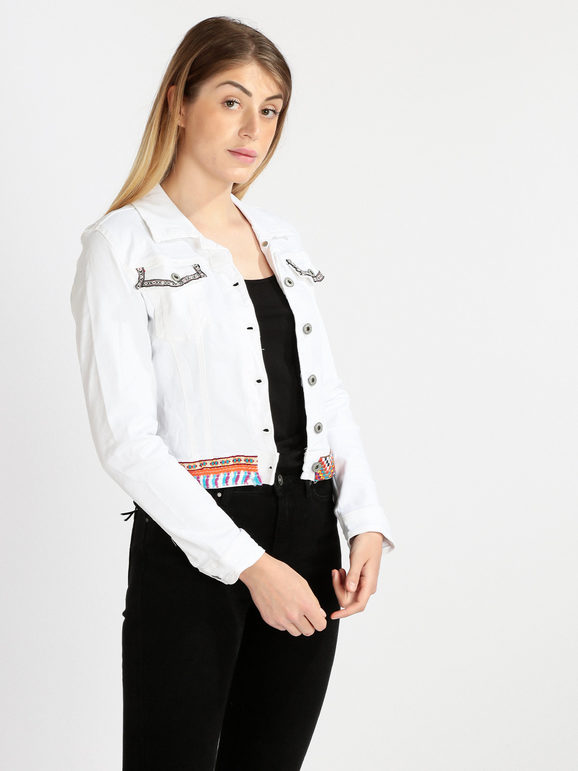 Women's denim jacket with embroidery