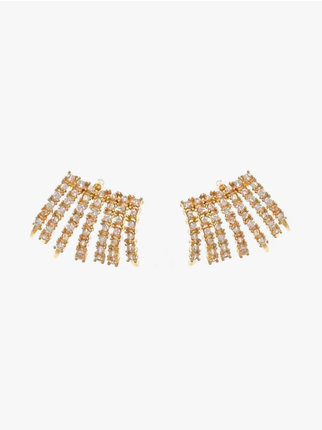 Women's earrings with rhinestones