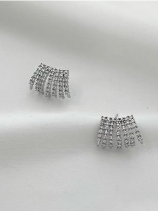 Women's earrings with rhinestones