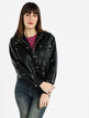 Women's eco-leather jacket with buttons