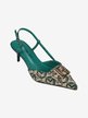 Women's fabric pumps with stiletto heel