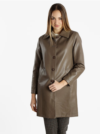 Women's faux leather coat