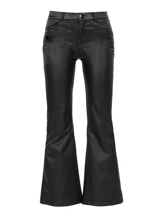 Women's faux leather flared trousers