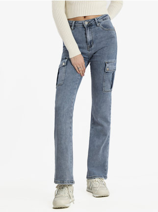 Women's flared jeans with big pockets