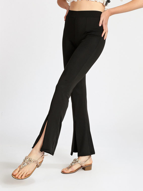 Women's flared trousers with final zip
