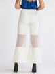 Women's flared trousers with mesh detail
