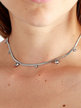 Women's flat necklace with rhinestones