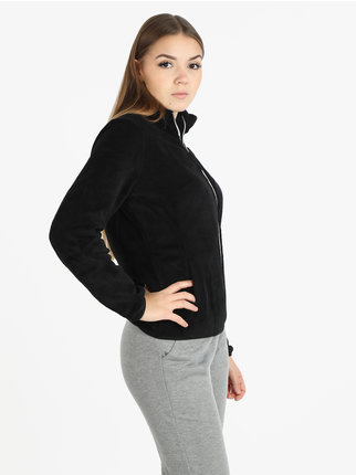 Women's furry full zip sweatshirt