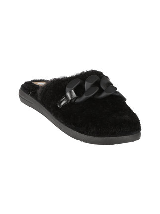 Women's furry slippers with chain