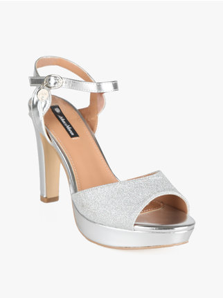 Women's glitter heeled sandals