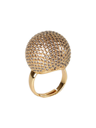 Women's glittering ball ring