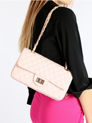 Women's handbag quilted in faux leather