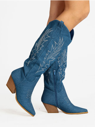 Women's heeled Texan boots