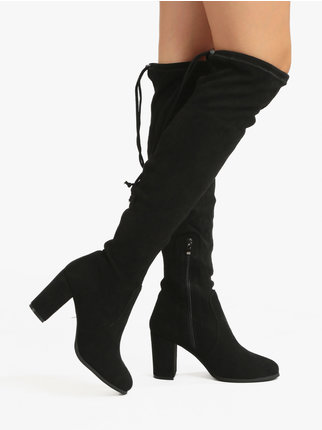 Women's high heel suede boots