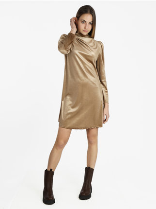 Women's high-necked dress with long sleeves