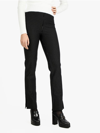 Women's high-waisted pinstripe trousers