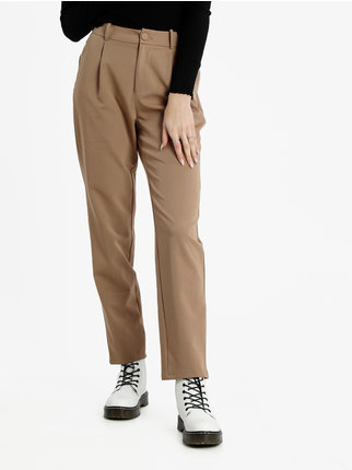 Women's high-waisted straight leg trousers